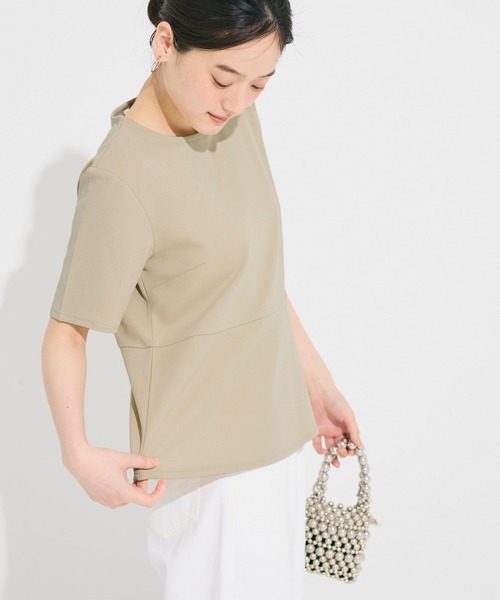 coca(coca)(コカ)の「ジョーゼットペプラムブラウス(シャツ/ブラウス・レディース・ブラック/ベージュ・S/L/M)」の13枚目の写真