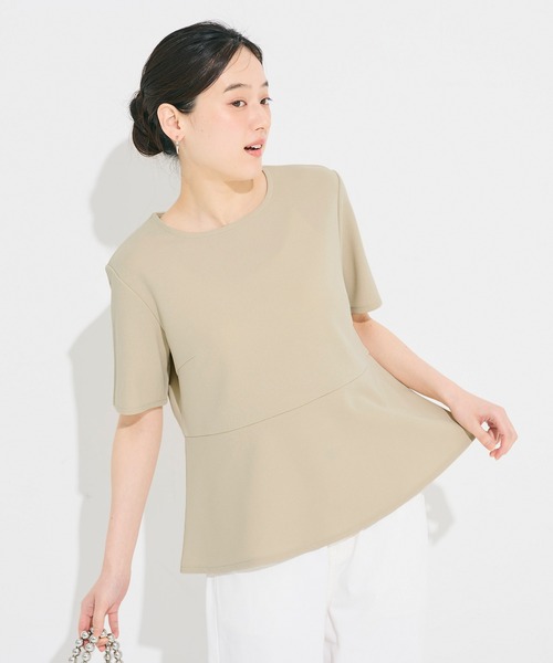 coca(coca)(コカ)の「ジョーゼットペプラムブラウス(シャツ/ブラウス・レディース・ブラック/ベージュ・S/L/M)」の14枚目の写真