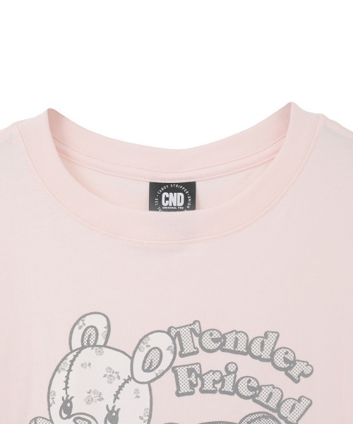 Candy Stripper(キャンディストリッパー)の「TENDER FRIEND Tシャツ(Tシャツ/カットソー・レディース・チャコール/ピンク/オフホワイト・M/L/XL)」の5枚目の写真