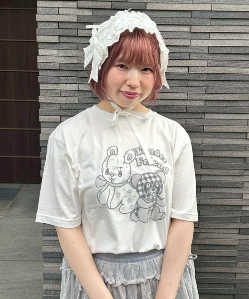 Candy Stripper(キャンディストリッパー)の「TENDER FRIEND Tシャツ(Tシャツ/カットソー・レディース・チャコール/ピンク/オフホワイト・M/L/XL)」の10枚目の写真
