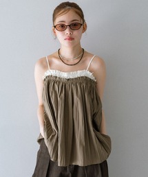 KBF | バイカラークリンクルビスチェ(その他トップス)