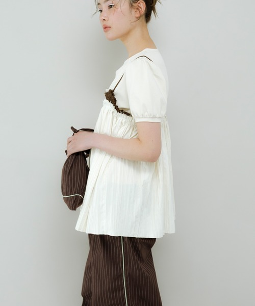 KBF（ケイビーエフ）の「バイカラークリンクルビスチェ（その他トップス・レディース・グリーン系その他/ホワイト系その他/グレー系その他・ONE）」の7枚目の写真