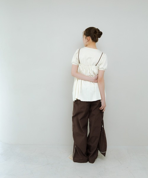 KBF（ケイビーエフ）の「バイカラークリンクルビスチェ（その他トップス・レディース・グリーン系その他/ホワイト系その他/グレー系その他・ONE）」の9枚目の写真