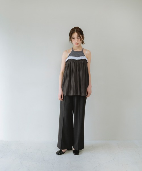 KBF（ケイビーエフ）の「バイカラークリンクルビスチェ（その他トップス・レディース・グリーン系その他/ホワイト系その他/グレー系その他・ONE）」の13枚目の写真