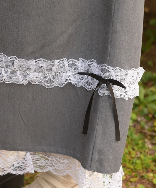 axes femme(アクシーズファム)の「フリルレースワイドパンツ(その他パンツ・レディース・グレー/サックスブルー/ネイビー・FREE)」の5枚目の写真