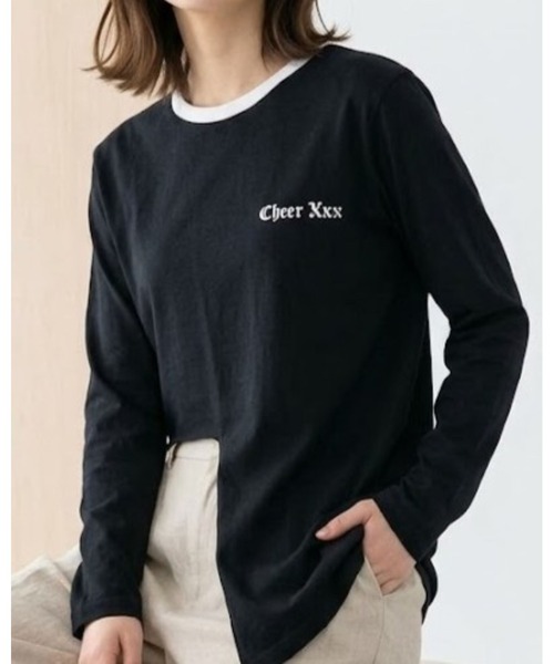 CHEER(チアー)の「アシンメトリー デザイン ロンTEE(Tシャツ/カットソー・レディース・ブラック/イエロー・L/M/S)」の4枚目の写真