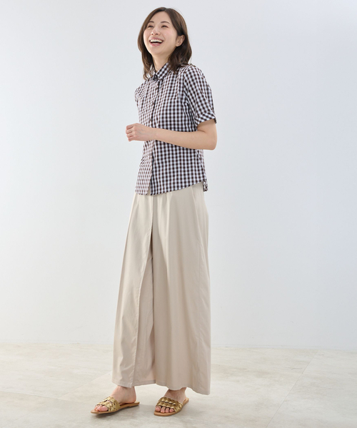 NARACAMICIE(ナラカミーチェ)の「【NARACAMICIE】ギンガムチェック半袖シャツ(シャツ/ブラウス・レディース・ブルー/ネイビー/ブラウン・L/M)」の16枚目の写真