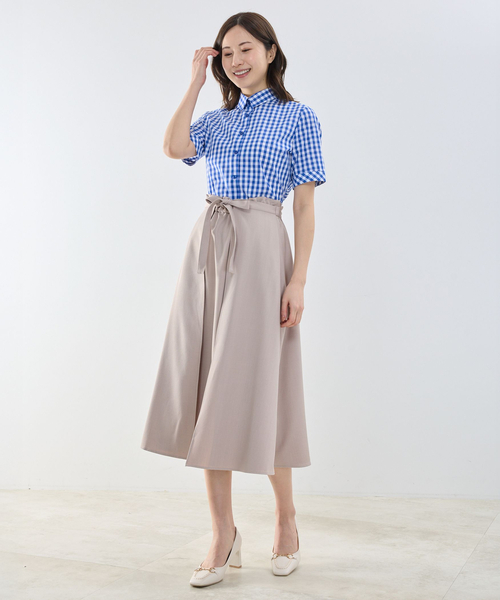 NARACAMICIE(ナラカミーチェ)の「【NARACAMICIE】ギンガムチェック半袖シャツ(シャツ/ブラウス・レディース・ブルー/ネイビー/ブラウン・L/M)」の17枚目の写真