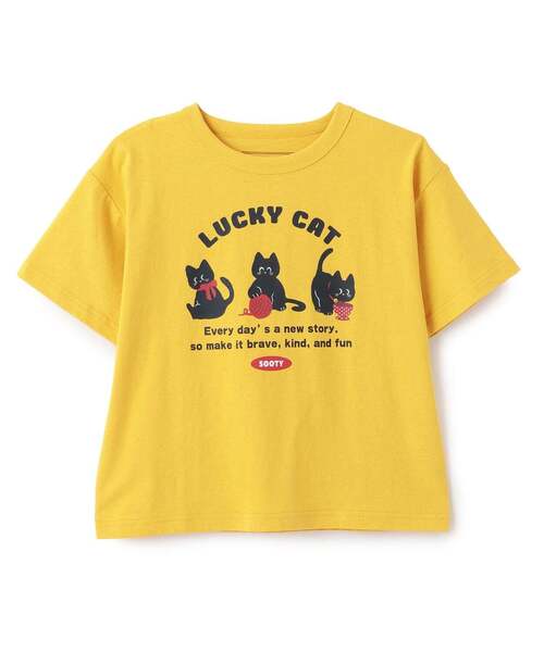 and D. petit main（アンドディープティマイン）の「【365D】おちゃめ半袖T（Tシャツ/カットソー・キッズ・ライトグレー/イエロー/ピンク/ブルー/オフホワイト・130cm/120cm/140cm/110cm/100cm/90cm）」の4枚目の写真