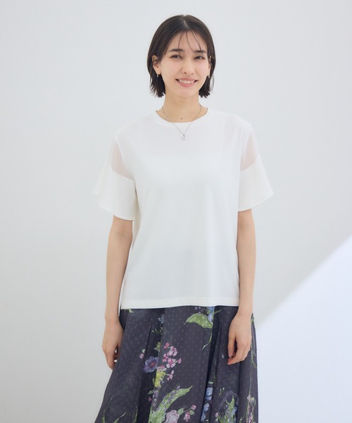 Pillini（ピリーニ）の「袖フレアシアーカットソー（Tシャツ/カットソー・レディース・オフホワイト/ブラック・MEDIUM）」の5枚目の写真