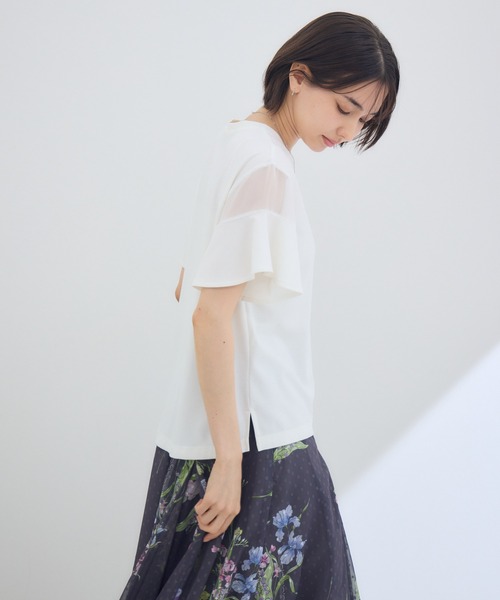 Pillini（ピリーニ）の「袖フレアシアーカットソー（Tシャツ/カットソー・レディース・オフホワイト/ブラック・MEDIUM）」の7枚目の写真