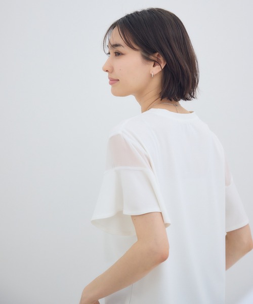 Pillini（ピリーニ）の「袖フレアシアーカットソー（Tシャツ/カットソー・レディース・オフホワイト/ブラック・MEDIUM）」の8枚目の写真