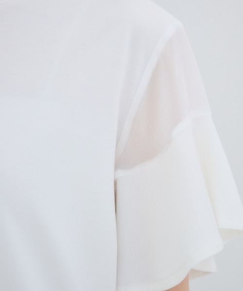 Pillini（ピリーニ）の「袖フレアシアーカットソー（Tシャツ/カットソー・レディース・オフホワイト/ブラック・MEDIUM）」の9枚目の写真