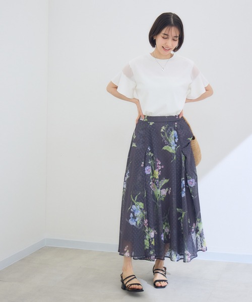 Pillini（ピリーニ）の「袖フレアシアーカットソー（Tシャツ/カットソー・レディース・オフホワイト/ブラック・MEDIUM）」の10枚目の写真