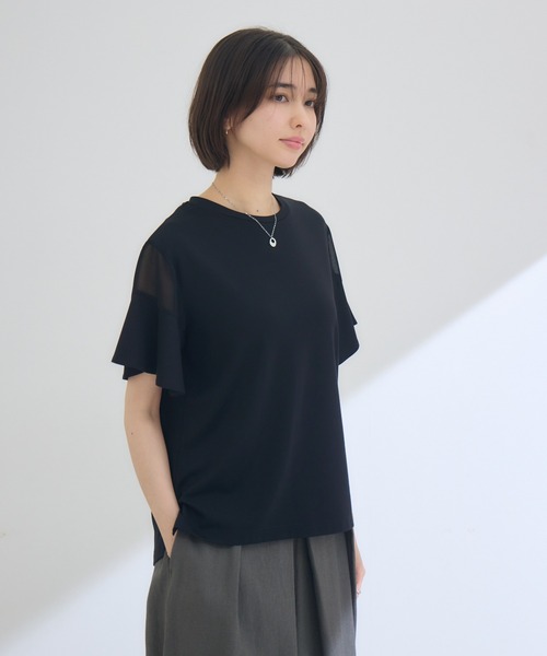 Pillini（ピリーニ）の「袖フレアシアーカットソー（Tシャツ/カットソー・レディース・オフホワイト/ブラック・MEDIUM）」の19枚目の写真