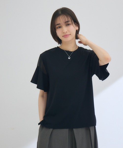 Pillini（ピリーニ）の「袖フレアシアーカットソー（Tシャツ/カットソー・レディース・オフホワイト/ブラック・MEDIUM）」の20枚目の写真