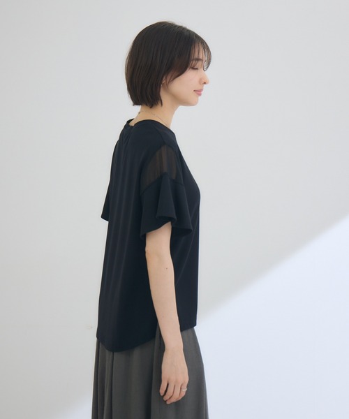 Pillini（ピリーニ）の「袖フレアシアーカットソー（Tシャツ/カットソー・レディース・オフホワイト/ブラック・MEDIUM）」の21枚目の写真