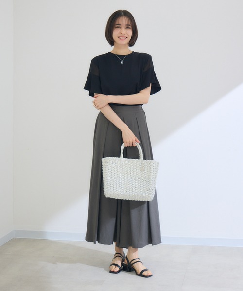 Pillini（ピリーニ）の「袖フレアシアーカットソー（Tシャツ/カットソー・レディース・オフホワイト/ブラック・MEDIUM）」の16枚目の写真