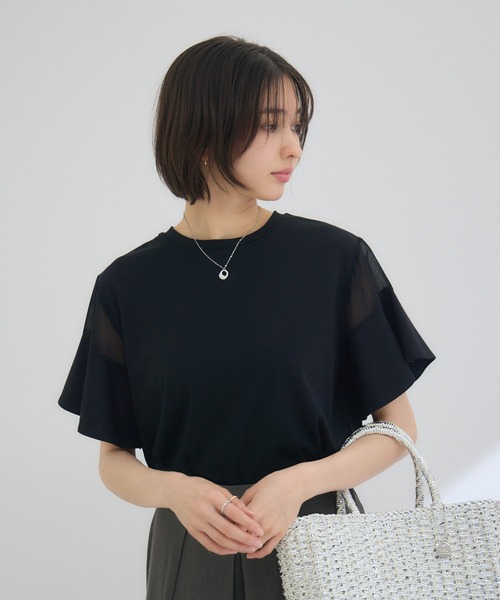 Pillini（ピリーニ）の「袖フレアシアーカットソー（Tシャツ/カットソー・レディース・オフホワイト/ブラック・MEDIUM）」の15枚目の写真