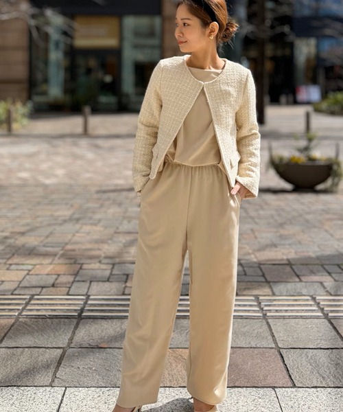 ST.ROONEY(セントルーニー)の「ツイードジャケット【低身長・小柄女性向け】(ノーカラージャケット・レディース・ブラック/ホワイト・XS/S)」の13枚目の写真