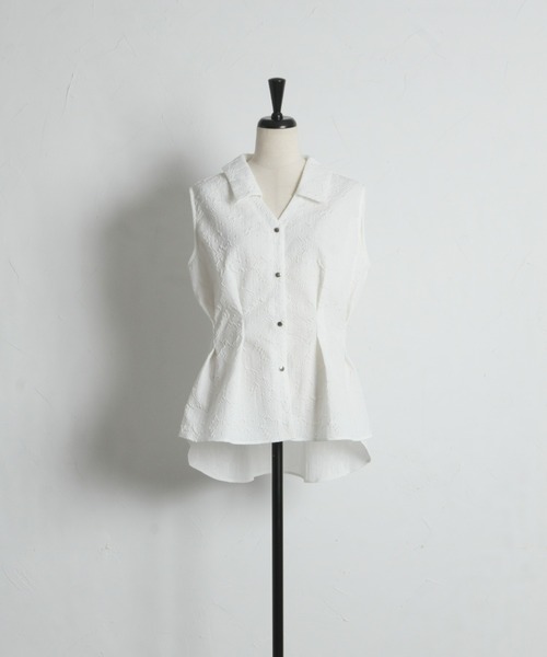 &. NOSTALGIA(アンドドットノスタルジア)の「【ZOZO限定】ジャガードシャツカラーブラウス(シャツ/ブラウス・レディース・ホワイト/ブラック・M)」の18枚目の写真