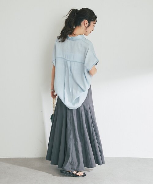 La boutique BonBon(ラブティックボンボン)の「【ゆれる美シルエット】レーヨンナイロンマチマーメイドスカート(スカート・レディース・サックスブルー/チャコールグレー/オフホワイト・PM/38/36)」の15枚目の写真