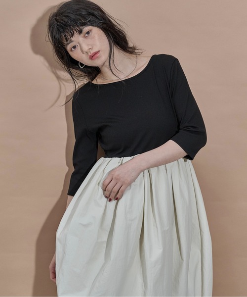 THE YOn(ザヨン)の「2wayドッキングバルーンワンピース(ワンピース・レディース・ブラック/アイボリー・FREE)」の7枚目の写真