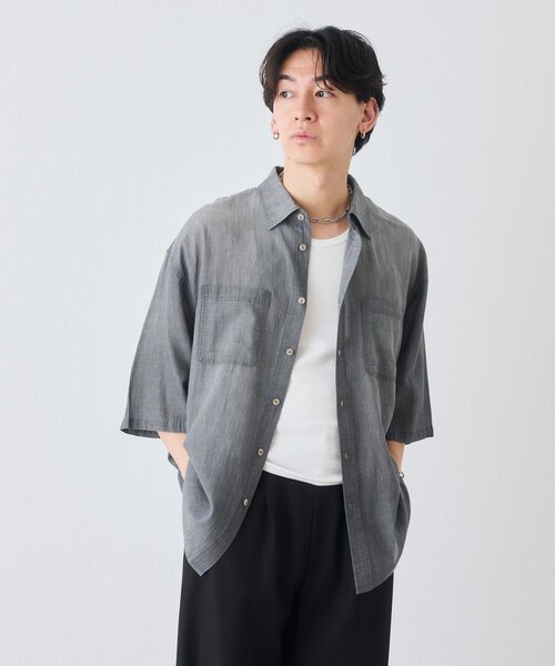DISCOAT(ディスコート)の「【Enlude】シャンブレー半袖シャツ《ユニセックス》(シャツ/ブラウス・レディース・インディゴブルー/ブラック/サックスブルー・LARGE/MEDIUM)」の17枚目の写真