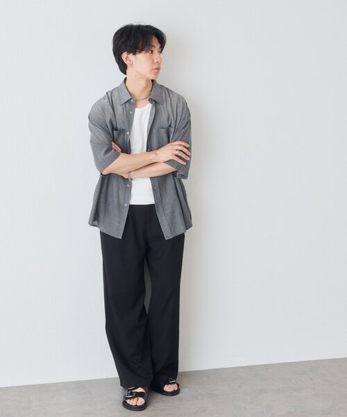 DISCOAT(ディスコート)の「【Enlude】シャンブレー半袖シャツ《ユニセックス》(シャツ/ブラウス・レディース・インディゴブルー/ブラック/サックスブルー・LARGE/MEDIUM)」の18枚目の写真