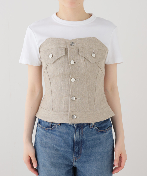 TANAKA(タナカ)の「TANAKA BUSTIER ST-157-26-LI:ビスチェ(シャツ/ブラウス・レディース・ベージュ・MEDIUM)」の7枚目の写真