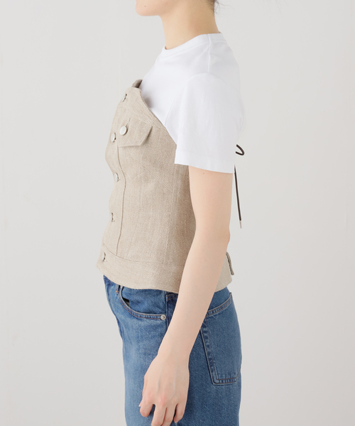 TANAKA(タナカ)の「TANAKA BUSTIER ST-157-26-LI:ビスチェ(シャツ/ブラウス・レディース・ベージュ・MEDIUM)」の8枚目の写真