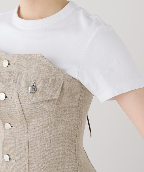 TANAKA(タナカ)の「TANAKA BUSTIER ST-157-26-LI:ビスチェ(シャツ/ブラウス・レディース・ベージュ・MEDIUM)」の10枚目の写真