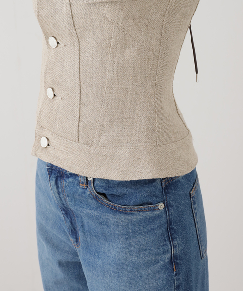 TANAKA(タナカ)の「TANAKA BUSTIER ST-157-26-LI:ビスチェ(シャツ/ブラウス・レディース・ベージュ・MEDIUM)」の11枚目の写真