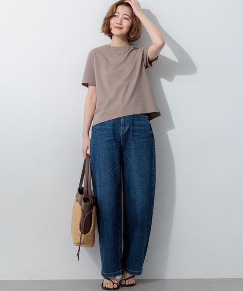 23区 S(ニジュウサンクチイサイサイズ)の「ハイエンド クルーネック Tシャツ(Tシャツ/カットソー・レディース・ベージュ系/ピンク系/ホワイト系/ブラック系/ライトグリーン系/ダークブラウン系・32)」の16枚目の写真