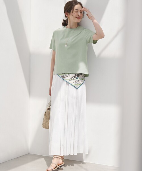 23区 S(ニジュウサンクチイサイサイズ)の「ハイエンド クルーネック Tシャツ(Tシャツ/カットソー・レディース・ベージュ系/ピンク系/ホワイト系/ブラック系/ライトグリーン系/ダークブラウン系・32)」の19枚目の写真