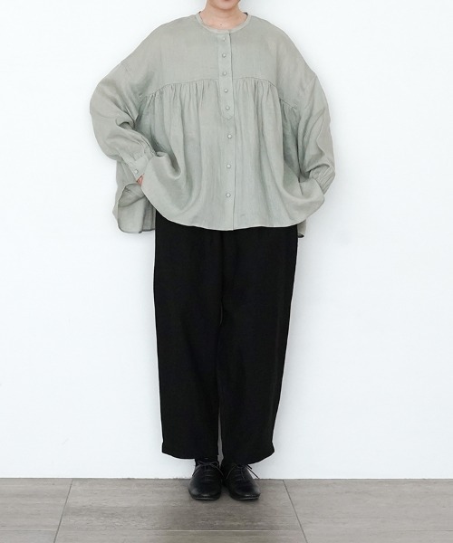 オローネ(オローネ)の「バルーンロングパンツ“リネン”(その他パンツ・レディース・ブラック/グレー・FREE)」の1枚目の写真