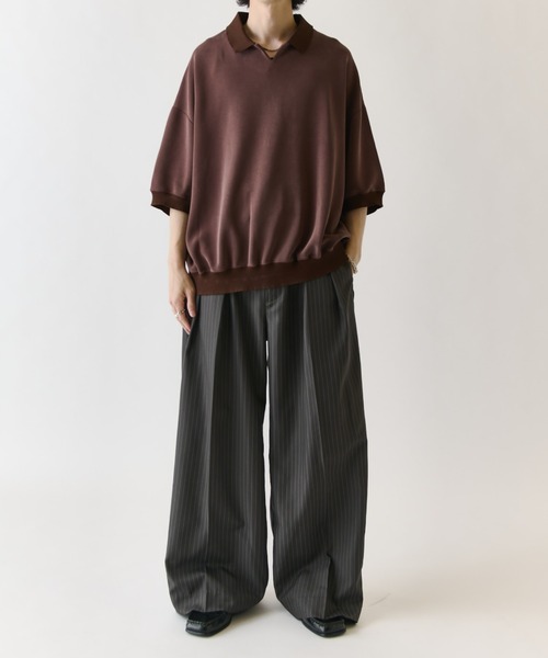 Lui's(ルイス)の「ピーチスキンスキッパーポロシャツ(Tシャツ/カットソー・メンズ・ブラウン/ブラック/ライトグレー・M/S)」の22枚目の写真