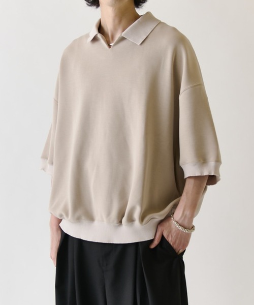 Lui's(ルイス)の「ピーチスキンスキッパーポロシャツ(Tシャツ/カットソー・メンズ・ブラウン/ブラック/ライトグレー・M/S)」の11枚目の写真