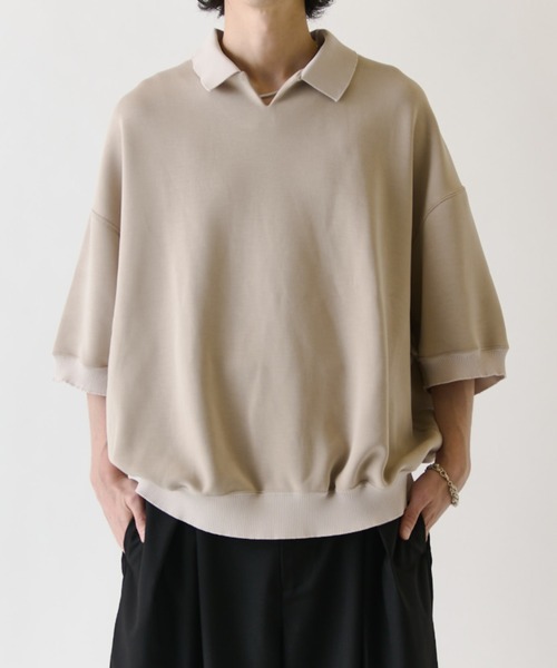 Lui's(ルイス)の「ピーチスキンスキッパーポロシャツ(Tシャツ/カットソー・メンズ・ブラウン/ブラック/ライトグレー・M/S)」の12枚目の写真