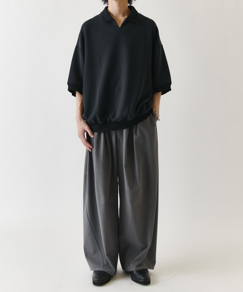 Lui's(ルイス)の「ピーチスキンスキッパーポロシャツ(Tシャツ/カットソー・メンズ・ブラウン/ブラック/ライトグレー・M/S)」の9枚目の写真