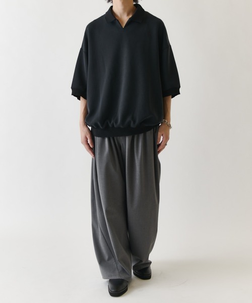 Lui's(ルイス)の「ピーチスキンスキッパーポロシャツ(Tシャツ/カットソー・メンズ・ブラウン/ブラック/ライトグレー・M/S)」の10枚目の写真