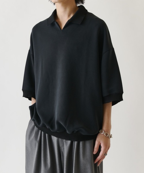 Lui's(ルイス)の「ピーチスキンスキッパーポロシャツ(Tシャツ/カットソー・メンズ・ブラウン/ブラック/ライトグレー・M/S)」の5枚目の写真
