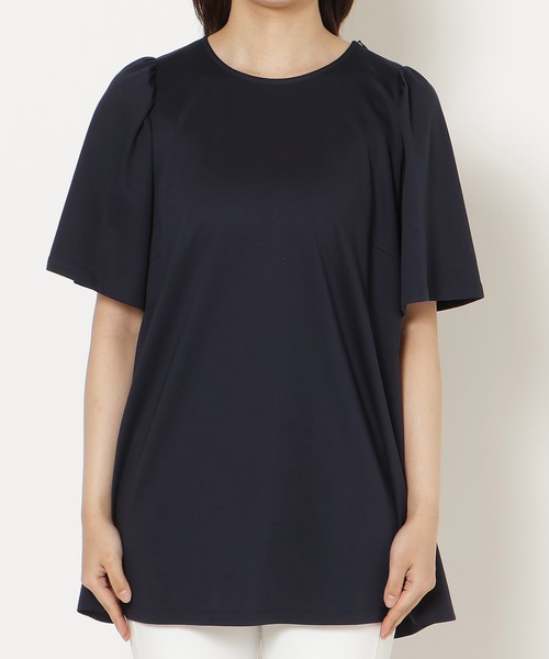 Rose Tiara(ローズティアラ)の「【接触冷感/UVカット】レイヤード風バックリボンカットソー(Tシャツ/カットソー・レディース・ネイビー・40/42/46)」の9枚目の写真