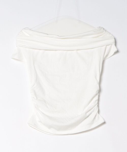 H.TOKYO(エイチトウキョウ)の「ドレープオフショルダートップス(Tシャツ/カットソー・レディース・ホワイト/ブラック/グレー・FREE)」の7枚目の写真