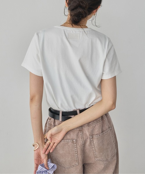 hunch(ハンチ)の「USAコットン ベーシック Tシャツ(Tシャツ/カットソー・レディース・レッド/カーキ/ブラック/ネイビー/オフホワイト・FREE)」の18枚目の写真