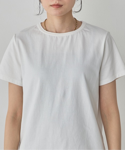 hunch(ハンチ)の「USAコットン ベーシック Tシャツ(Tシャツ/カットソー・レディース・レッド/カーキ/ブラック/ネイビー/オフホワイト・FREE)」の19枚目の写真