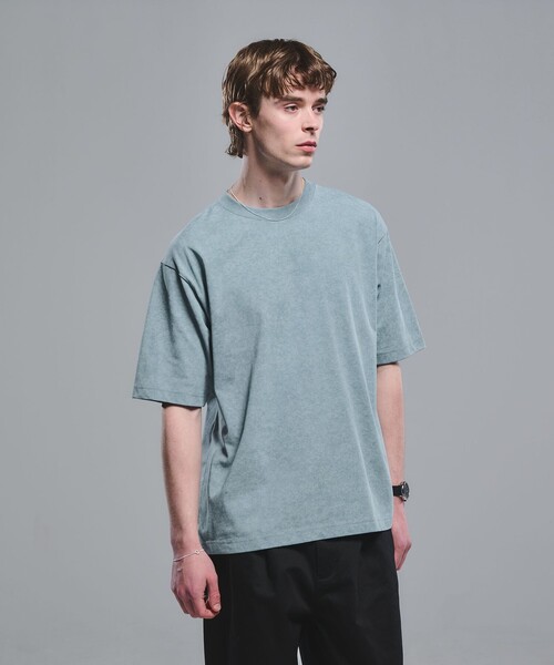 green label relaxing(グリーンレーベルリラクシング)の「【WEB限定】スノーフェード 半袖 クルーネック Tシャツ -吸水速乾-(Tシャツ/カットソー・メンズ・ブラック/ターコイズブルー系/ナチュラル・XL/S/L/M)」の1枚目の写真