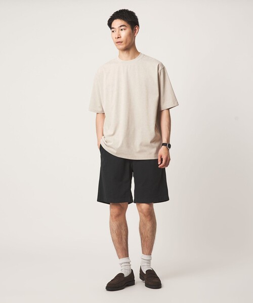 green label relaxing(グリーンレーベルリラクシング)の「【WEB限定】スノーフェード 半袖 クルーネック Tシャツ -吸水速乾-(Tシャツ/カットソー・メンズ・ブラック/ターコイズブルー系/ナチュラル・XL/S/L/M)」の6枚目の写真