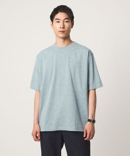 green label relaxing(グリーンレーベルリラクシング)の「【WEB限定】スノーフェード 半袖 クルーネック Tシャツ -吸水速乾-(Tシャツ/カットソー・メンズ・ブラック/ターコイズブルー系/ナチュラル・XL/S/L/M)」の7枚目の写真