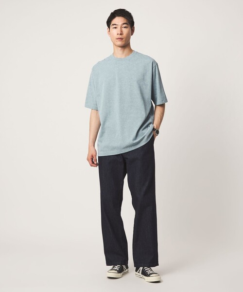 green label relaxing(グリーンレーベルリラクシング)の「【WEB限定】スノーフェード 半袖 クルーネック Tシャツ -吸水速乾-(Tシャツ/カットソー・メンズ・ブラック/ターコイズブルー系/ナチュラル・XL/S/L/M)」の8枚目の写真